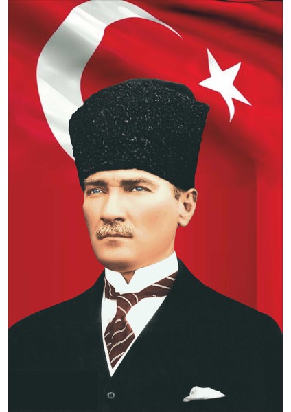 Gönder Bayrak Atatürk Kristal Parlak Saten Flama 50 x 75 cm