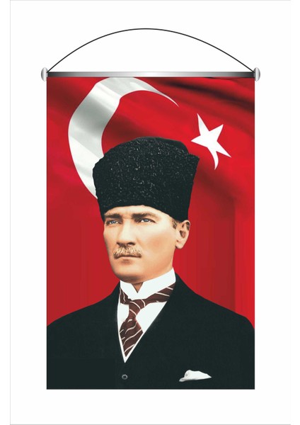 Gönder Bayrak Atatürk Kristal Parlak Saten Flama 50 x 75 cm