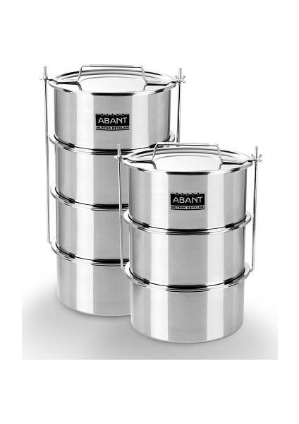 Paslanmaz Çelik Yemek Saklama Kabı Sefer Tası Termosu 4 Lü 24X12