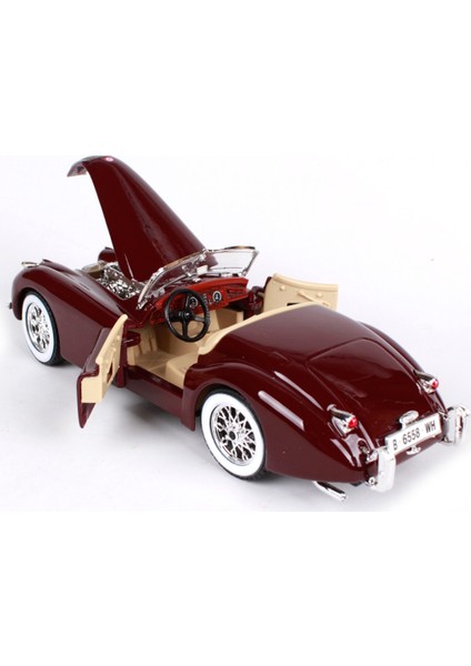 Burago 1/24 Ölçek 1951 Jaguar XK 120 Roadster Klasik Model Araba - Kırmızı