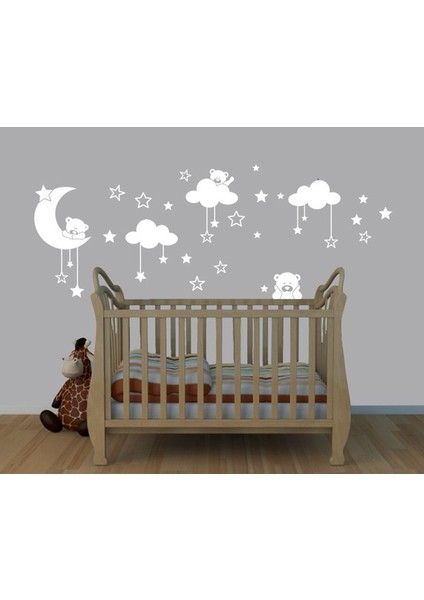 Areksan Reklam Duvar Sticker Ayıcıklı Yıldızlar ve Bulutlar fiyatları