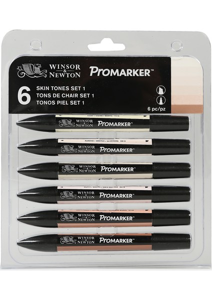 Winsor & Newton Promarker Grafik Kalemi 6'Lı Set Skin Tones