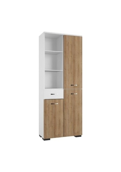 Tdesigno Satürn Banyo Boy Dolabı 60 cm - Safir Meşe ve Beyaz
