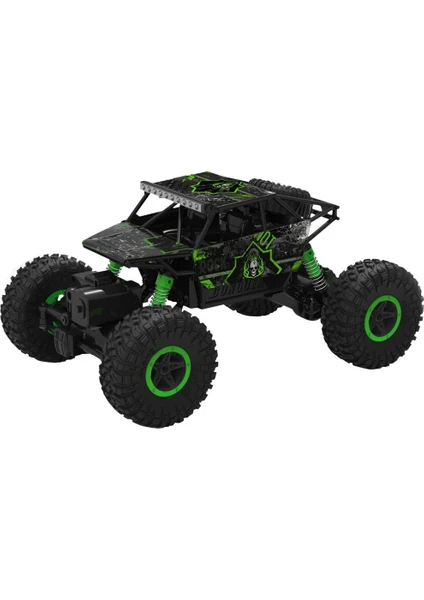 R/C 1:18 Rock Crawler 4x4 WD Uzaktan Kumandalı Araba Buggy Jeep - Yeşil