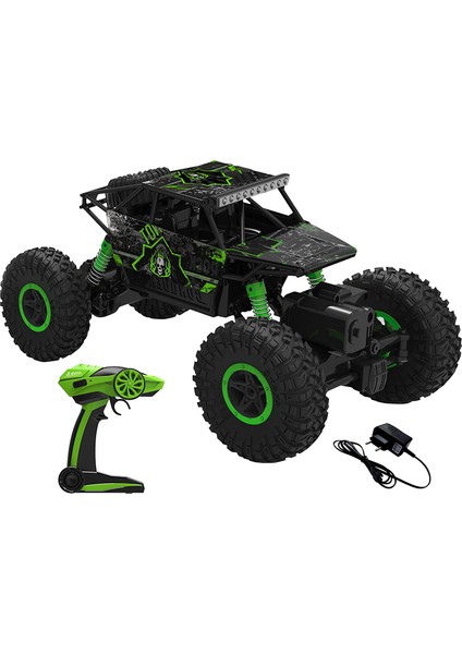 R/C 1:18 Rock Crawler 4x4 WD Uzaktan Kumandalı Araba Buggy Jeep - Yeşil