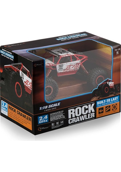 R/C 1:18 Rock Crawler 4x4 WD Uzaktan Kumandalı Araba Buggy Jeep - Kırmızı