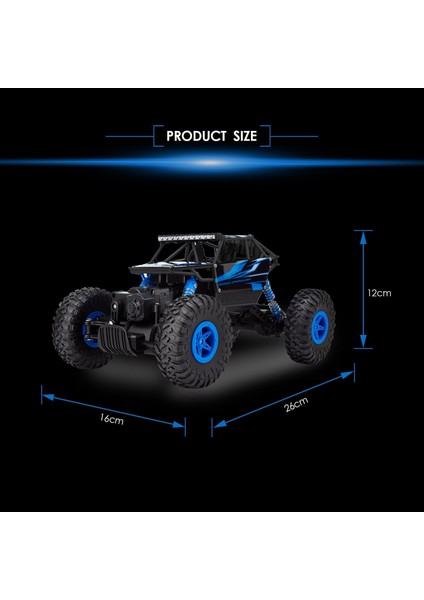 R/C 1:18 Rock Crawler 4x4 WD Uzaktan Kumandalı Araba Buggy Jeep - Kırmızı