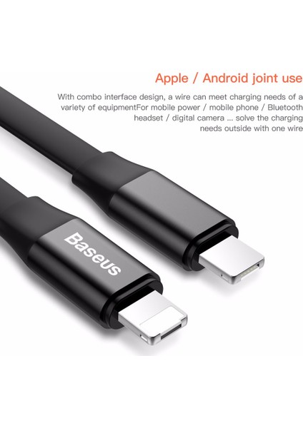 2in1 ios/Android Apple/Samsung 2.0 Şarj Kablo - Siyah - CALMBJ-A01 modelleri