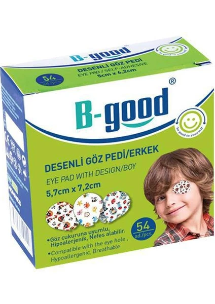 B-Good Göz Kapama Bandı Erkek Çocuk Desenli 54 Adet