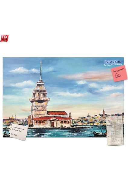 Direkt-Al Yapışkanlı Pano/İstanbul, Kız Kulesi 33X48 Cm.