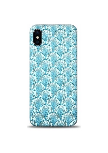 Apple iPhone X Mavi Gözlü Beyaz Kaplan Desenli Kılıf