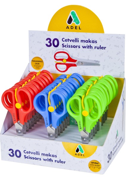 Cetvelli Yaylı Makası 30Lu