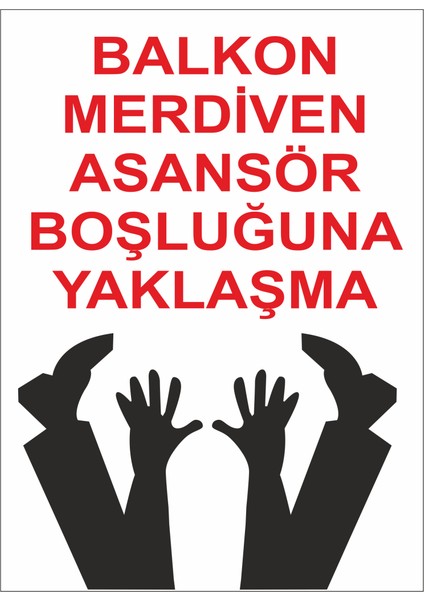 Sticker Master Balkon Merdiven Boşluğuna Yaklaşma Uyarı Levhası Sticker Etiket Oto Motor Pc Etiket