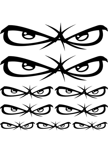 Sticker Master No Fear Eyes Sponsor Set Sticker Oto Motor Pc Etiket