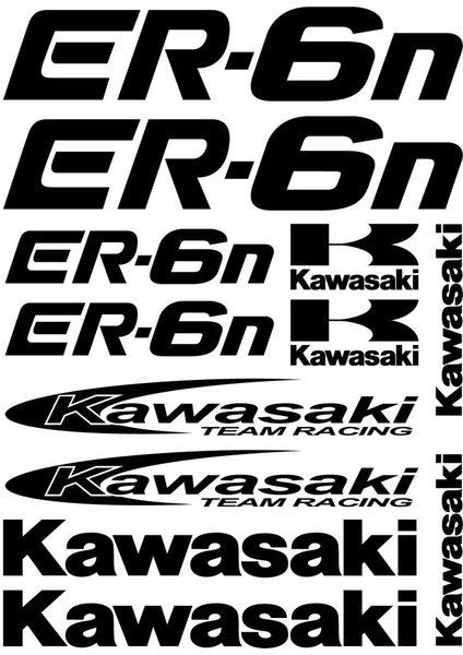 Sticker Master Kawasaki ER-6n Sticker Set Oto Motor Pc Etiket