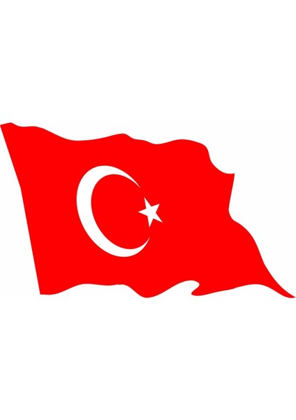 Sticker Master Dalgalı Türk Bayrağı Sticker(15CM) Oto Motor Pc Etiket