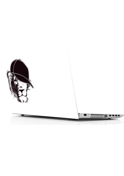 Sticker Master Black Lion With Hat Laptop Sticker Oto Motor Pc Etiket