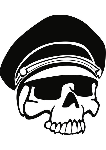 Sticker Master Captain Front Skull Sticker Oto Motor Pc Etiket