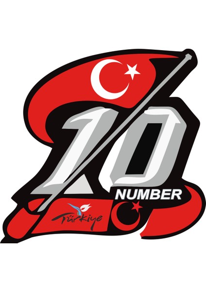 Sticker Master 10 Numara Bayrak Sticker Oto Motor Pc Etiket