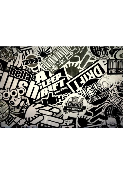 Sticker Master Hellaflush Sticker Black Oto Motor Pc Etiket