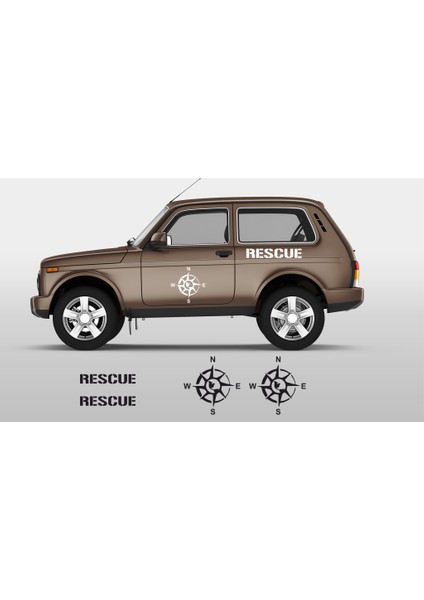 Sticker Master Lada Niva Sticker Set Rescue Oto Motor Pc Etiket