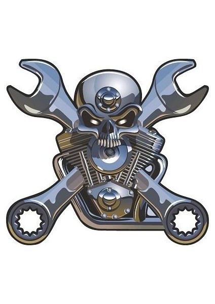 Sticker Master Piston Kurukafa Sticker Oto Motor Pc Etiket