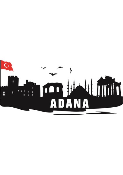 Sticker Master Adana Siluet Duvar Sticker Oto Motor Pc Etiket