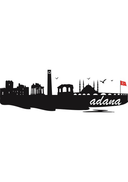 Sticker Master Adana Siluet Duvar Sticker 2 Oto Motor Pc Etiket