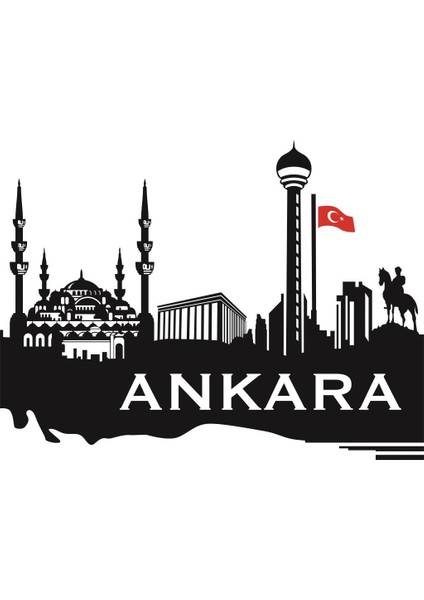 Sticker Master Ankara Siluet Duvar Sticker 4 Oto Motor Pc Etiket