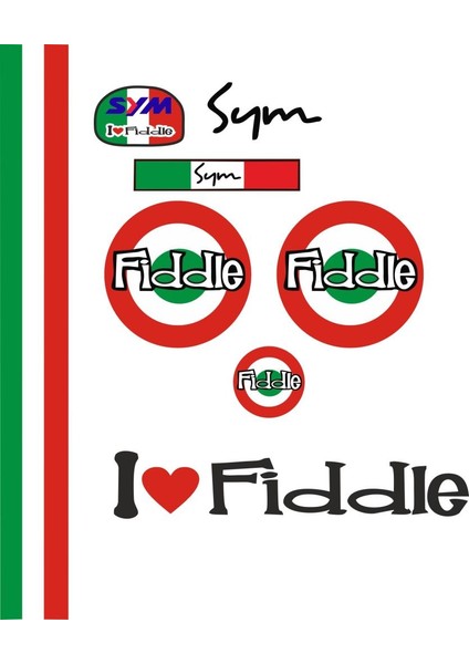 Sticker Master Sym Fiddle Set-2 Oto Motor Pc Etiket