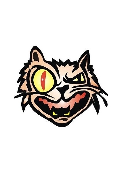 Patlak Göz Kedi Sticker