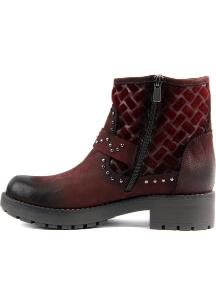 Bordo Kadın Nubuk Bot modelleri