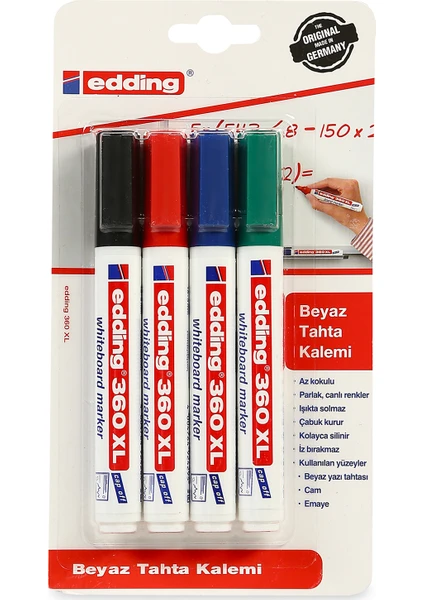 Yazı Tahtası Kalemi 360Xl/4 adet karışık renk