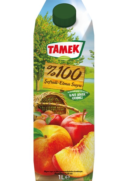 %100 Şeftali - Elma Suyu 1000 cc