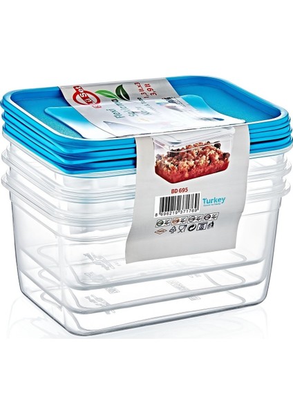 Flexy Saklama Kabı Derin 3 Lü Set (1.3 Lt X3 ) Bd-695
