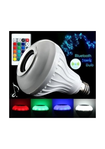 Bluetooth Hoparlör Ve Led Lamba Uzaktan Kumandalı Ampül