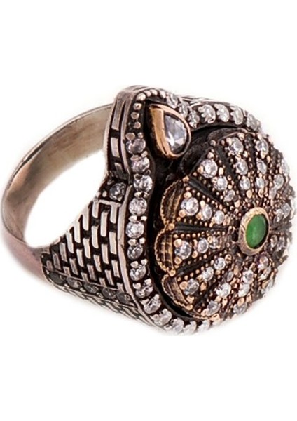 Elmas Montürlü Tasarım Gümüş Yüzük 49 fiyatları