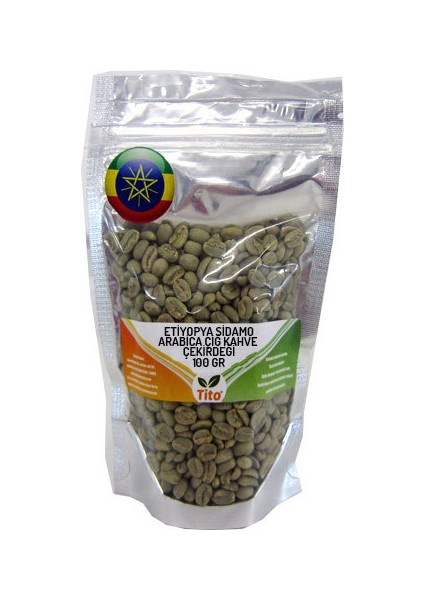 Etiyopya Sidamo Arabica Çiğ Kahve Çekirdeği - 100 gr