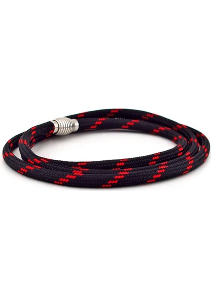 Siyah Kırmızı Desen Paracord Üç Sıra Erkek Bileklik Bt533 fiyatları