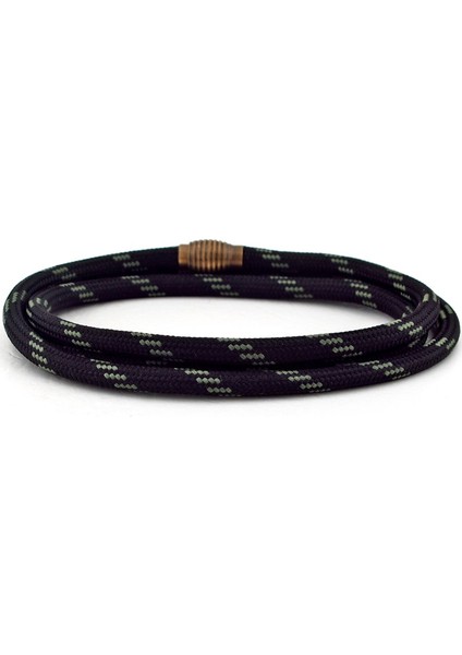 Siyah Haki Yeşil Paracord Bronz Klips Erkek Bileklik Bt538