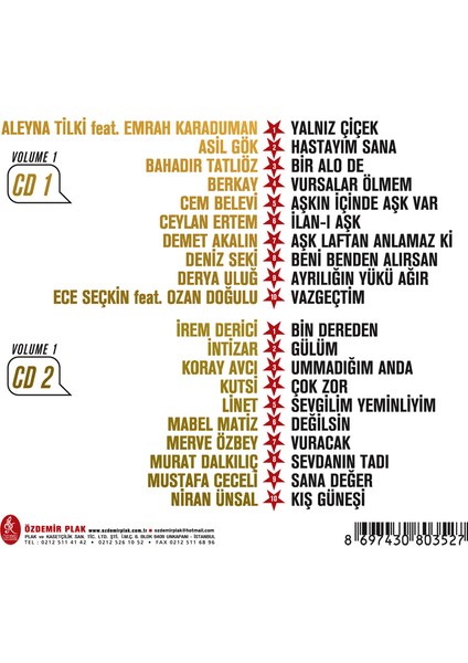 Çeşitli Sanatçılar - Yıldız Tilbenin Yıldızlı Şarkıları Vol1 - Cd