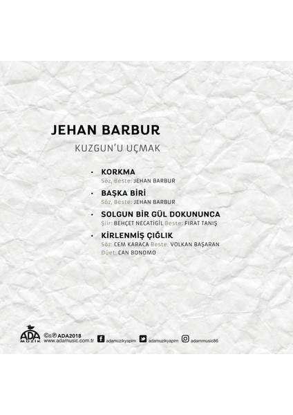 Jehan Barbur - Kuzgun'U Uçmak (CD)