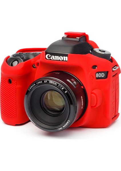 Canon 80D Silikon Kılıf ECC80DR (Kırmızı)