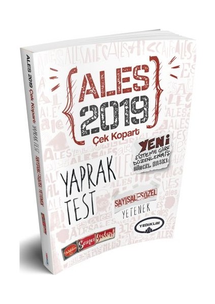 2019 ALES Sayısal Yetenek-Sözel Yetenek Çek Kopart Yaprak Test