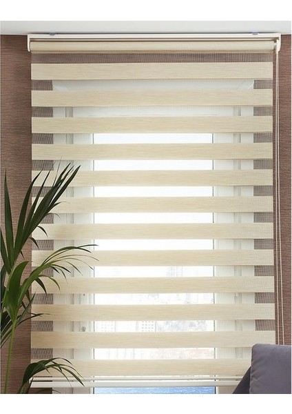 Bambu Zebra Perde Krem 60X200 Cm