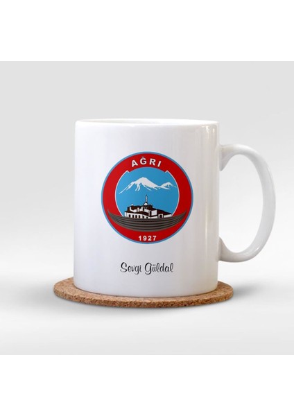 Kişiye Özel İsim Yazılı Ağrı Beyaz Kupa Bardak - 001