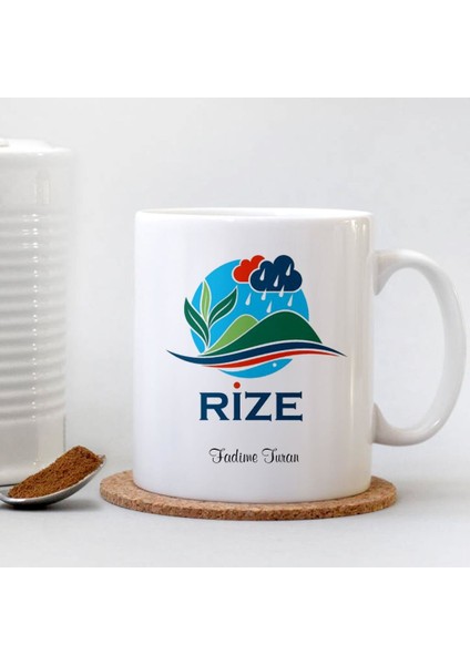 Kişiye Özel İsim Yazılı Rize Beyaz Kupa Bardak - 001