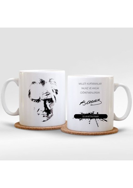 Kişiye Özel İsim Yazılı Atatürk Beyaz Kupa Bardak - 010