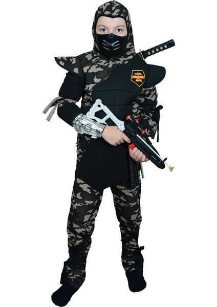 Askeri Komando Ninja Çocuk Kostümü 11-12 Yaş