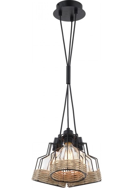 AV-1584-3T-BSY Siyah Boyalı Modern Avize